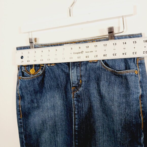 Levi's Signature Denim Skirt Misses Size 4 Zip, Western, Coastal Cowgirl Country - Picture 12 of 16